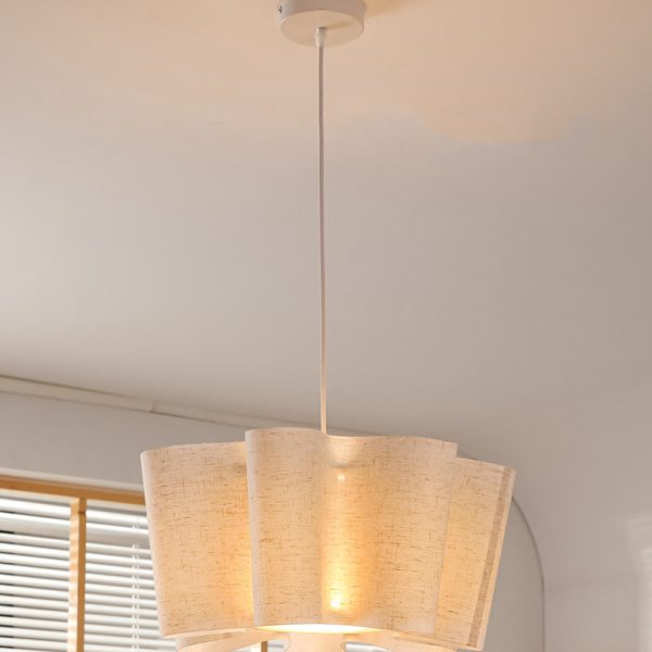Contemporary Nordic Pleated Linen Iron 1-Light Pendant Light For Bedroom - Image 11