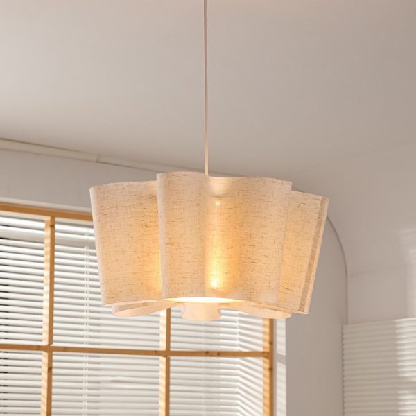 Contemporary Nordic Pleated Linen Iron 1-Light Pendant Light For Bedroom - Image 10