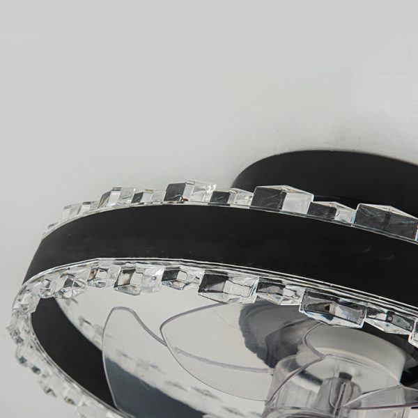 Contemporary Nordic Iron Aluminum Acrylic Round LED Ceiling Fan Light For Bedroom - Image 7