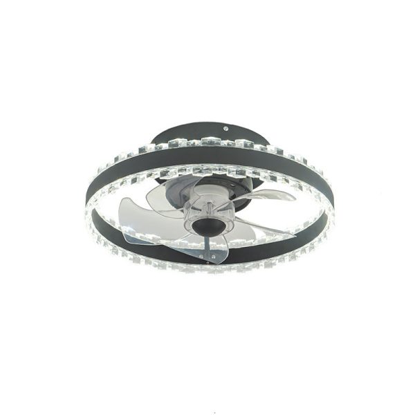 Contemporary Nordic Iron Aluminum Acrylic Round LED Ceiling Fan Light For Bedroom - Image 18