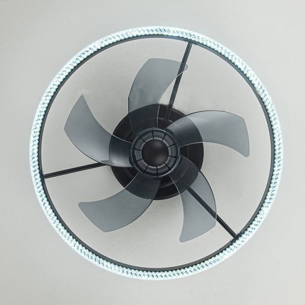 Contemporary Nordic Iron Aluminum Acrylic Round LED Ceiling Fan Light For Bedroom - Image 9