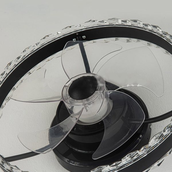 Contemporary Nordic Iron Aluminum Acrylic Round LED Ceiling Fan Light For Bedroom - Image 8