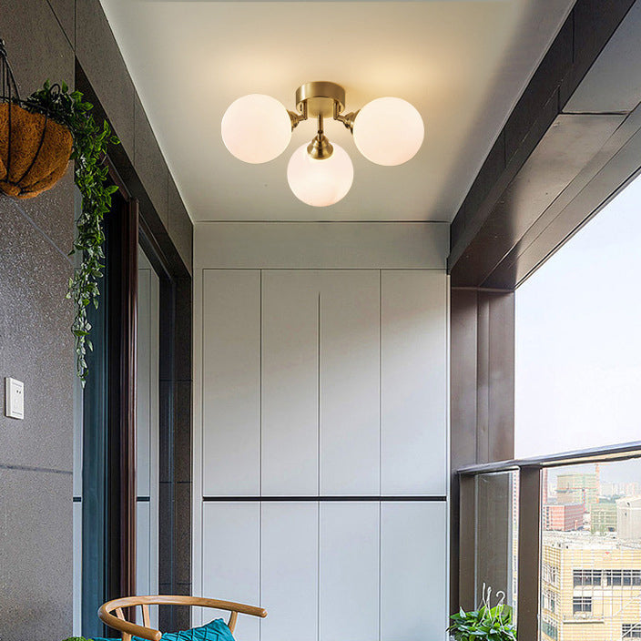 BS-Lighting-LJ00532-10.jpg Contemporary Scandinavian Orb Branch Copper Glass 3/4 Light Semi-Flush Mount Ceiling Light For Living Room - Image 1