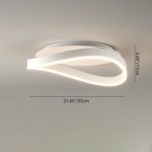Modern Minimalist Ring Strip Irregular Disc Base Iron Aluminum Silicone LED Semi-Flush Mount Ceiling Light For Bedroom - Image 4