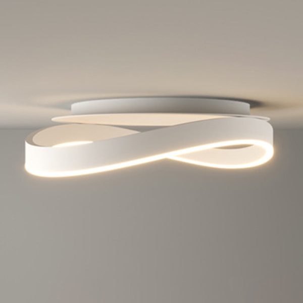 Modern Minimalist Ring Strip Irregular Disc Base Iron Aluminum Silicone LED Semi-Flush Mount Ceiling Light For Bedroom - Image 11