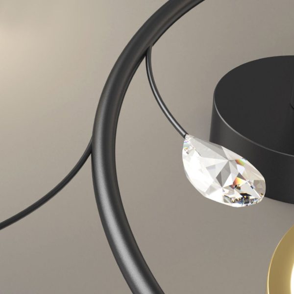 Contemporary Scandinavian Branch Round Iron Acrylic LED Semi-Flush Mount Ceiling Light For Living Room - Image 11