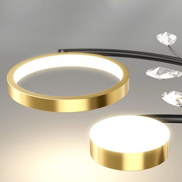 Contemporary Scandinavian Branch Round Iron Acrylic LED Semi-Flush Mount Ceiling Light For Living Room - Image 13