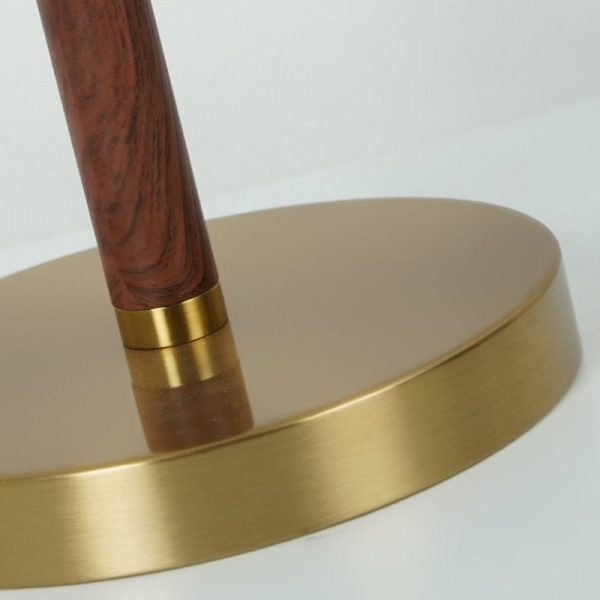 Traditional Vintage Round Table Pleated Iron Wood Fabric 1-Light Table Lamp For Bedroom - Image 6