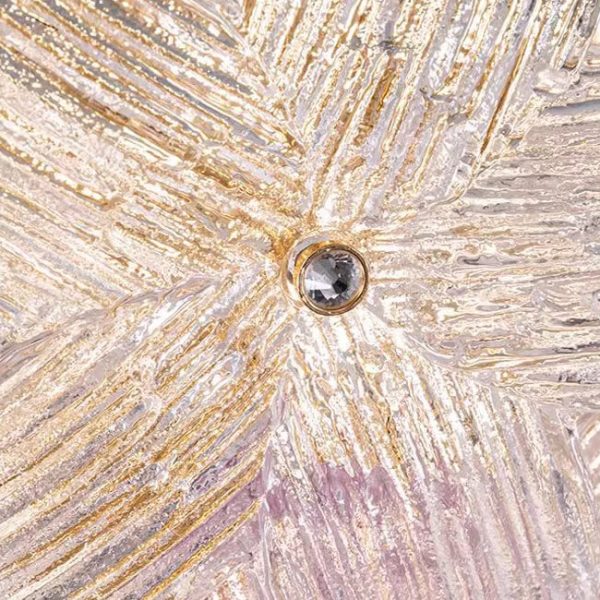 Modern Art Deco Petal Glass Iron Round 6-Light Semi-Flush Mount Ceiling Light For Living Room - Image 7