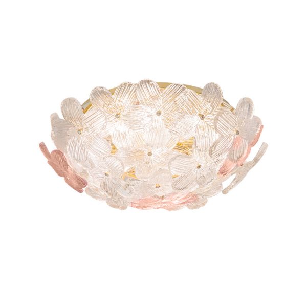 Modern Art Deco Petal Glass Iron Round 6-Light Semi-Flush Mount Ceiling Light For Living Room - Image 27