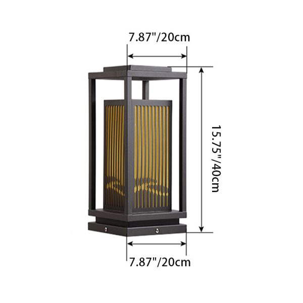 Contemporary Industrial Stainless Steel Imitation Marble Cuboid Shade LED Outdoor Post Light For Garden - Image 4