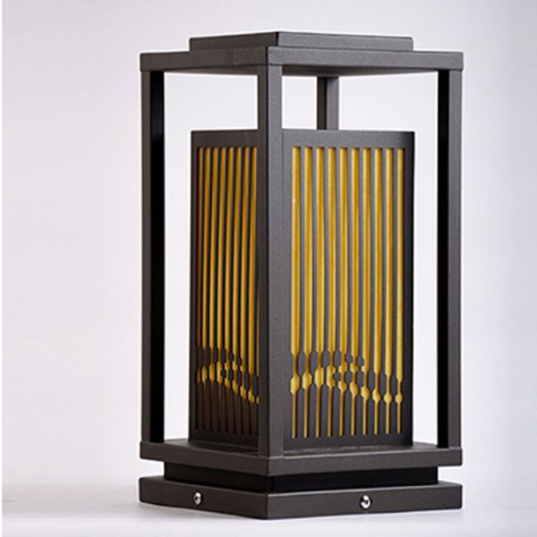 Contemporary Industrial Stainless Steel Imitation Marble Cuboid Shade LED Outdoor Post Light For Garden - Image 15