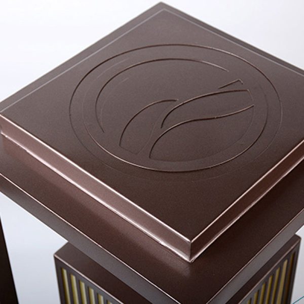 Contemporary Industrial Stainless Steel Imitation Marble Cuboid Shade LED Outdoor Post Light For Garden - Image 5