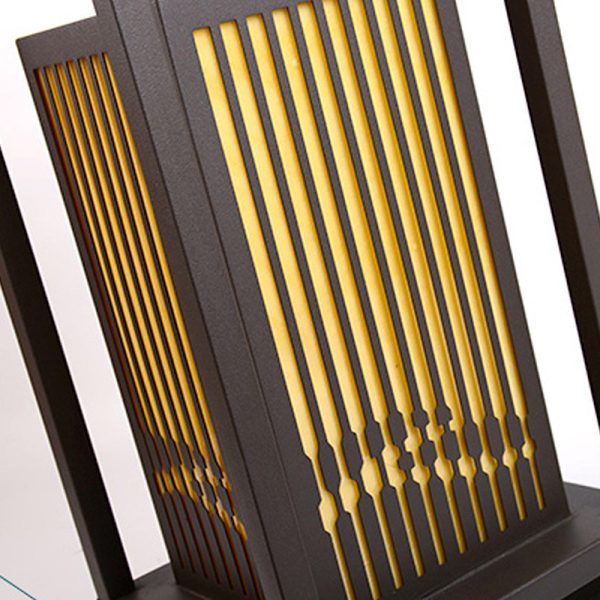 Contemporary Industrial Stainless Steel Imitation Marble Cuboid Shade LED Outdoor Post Light For Garden - Image 6