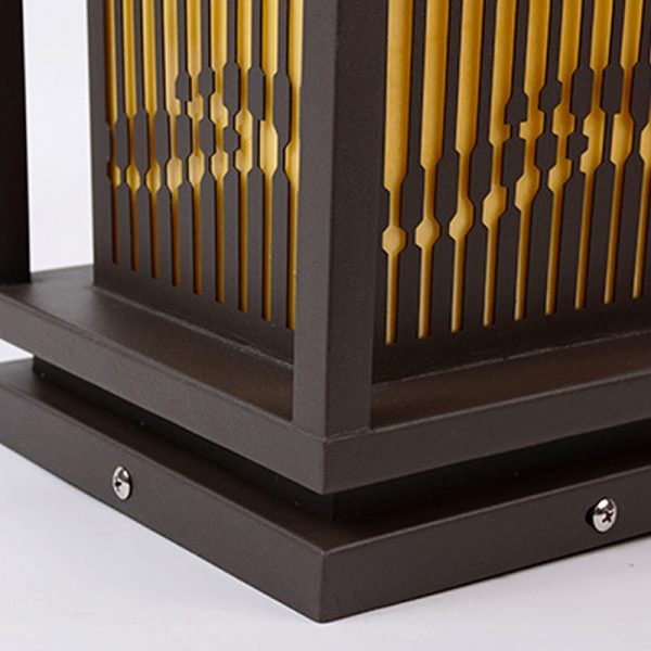 Contemporary Industrial Stainless Steel Imitation Marble Cuboid Shade LED Outdoor Post Light For Garden - Image 7