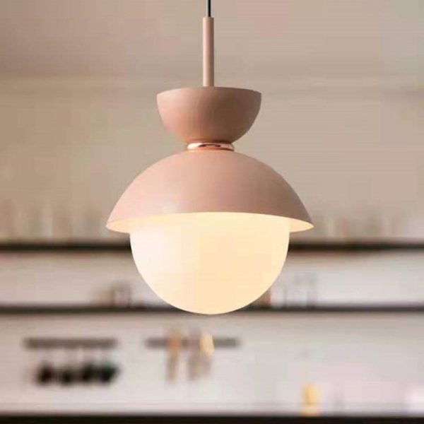 Contemporary Scandinavian Aluminum Globe Glass Shade 1-Light Pendant Light For Dining Room - Image 14