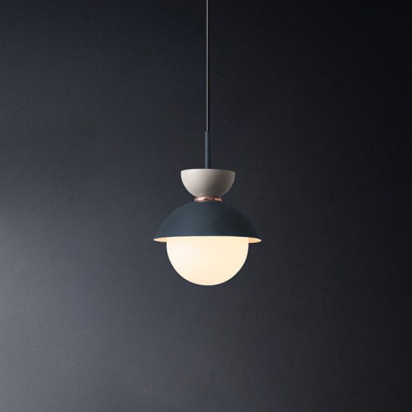 Contemporary Scandinavian Aluminum Globe Glass Shade 1-Light Pendant Light For Dining Room - Image 23
