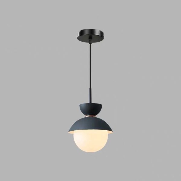 Contemporary Scandinavian Aluminum Globe Glass Shade 1-Light Pendant Light For Dining Room - Image 17