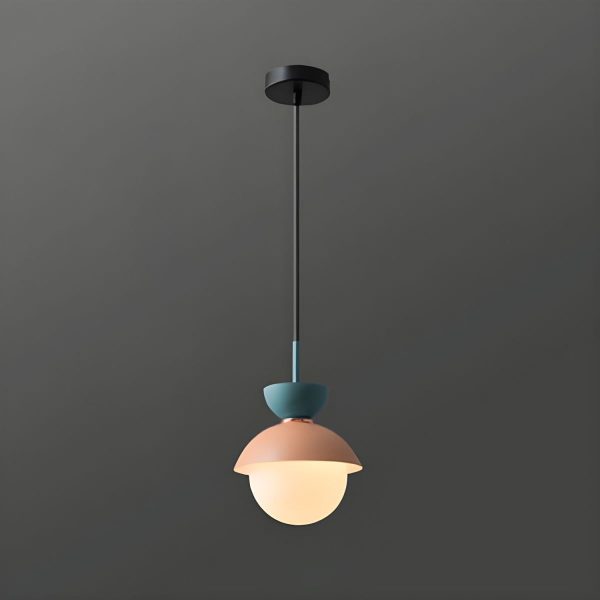 Contemporary Scandinavian Aluminum Globe Glass Shade 1-Light Pendant Light For Dining Room - Image 24