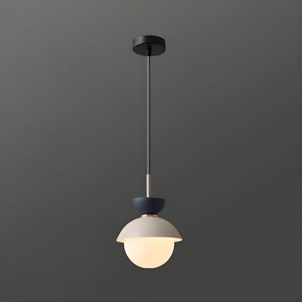 Contemporary Scandinavian Aluminum Globe Glass Shade 1-Light Pendant Light For Dining Room - Image 26