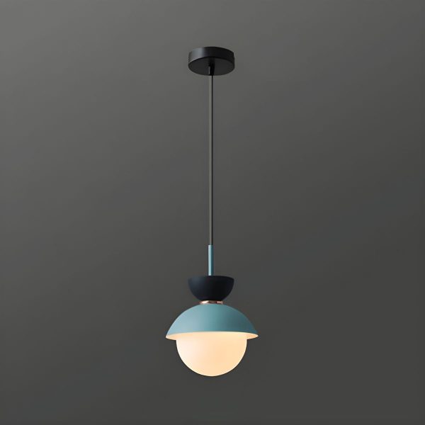 Contemporary Scandinavian Aluminum Globe Glass Shade 1-Light Pendant Light For Dining Room - Image 28