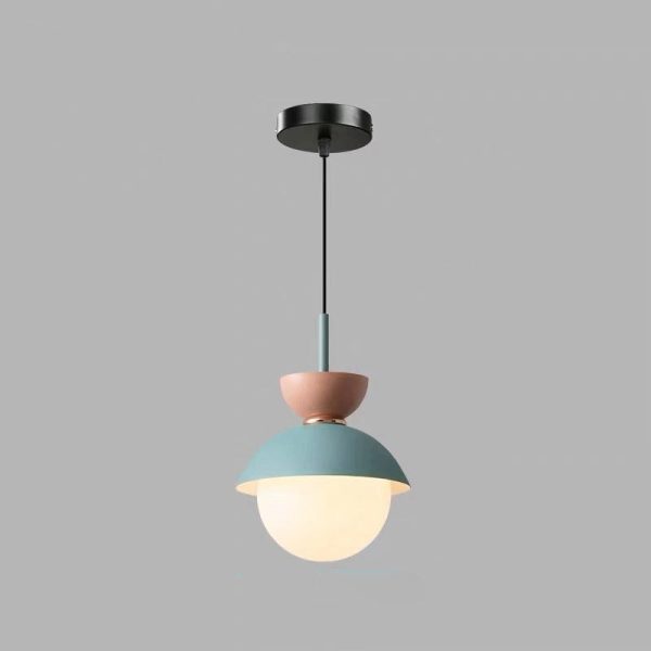 Contemporary Scandinavian Aluminum Globe Glass Shade 1-Light Pendant Light For Dining Room - Image 19
