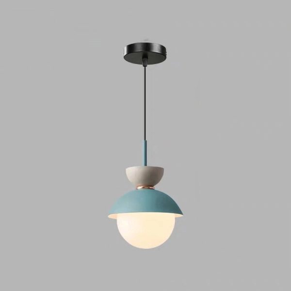 Contemporary Scandinavian Aluminum Globe Glass Shade 1-Light Pendant Light For Dining Room - Image 22