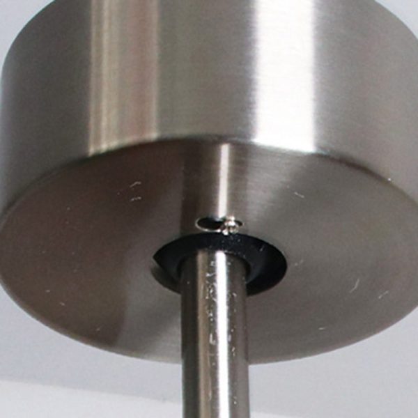 Contemporary Retro Round Glass Shade Solid Wood Fan Blade LED Downrod Ceiling Fan Light For Bedroom - Image 6