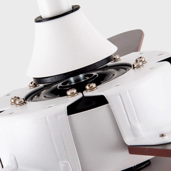 Contemporary Scandinavian Acrylic Shade Solid Wood Oval Fan Blade LED Downrod Ceiling Fan Light For Living Room - Image 7