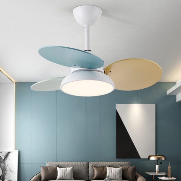 Contemporary Scandinavian Acrylic Shade Solid Wood Oval Fan Blade LED Downrod Ceiling Fan Light For Living Room - Image 10
