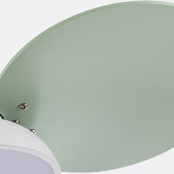 Contemporary Scandinavian Acrylic Shade Solid Wood Oval Fan Blade LED Downrod Ceiling Fan Light For Living Room - Image 5