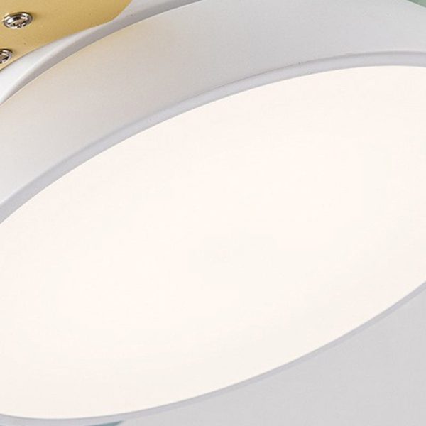 Contemporary Scandinavian Acrylic Shade Solid Wood Oval Fan Blade LED Downrod Ceiling Fan Light For Living Room - Image 6