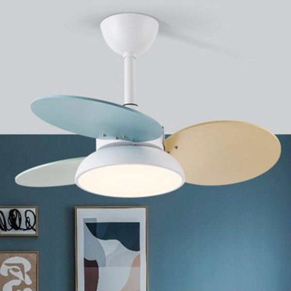 Contemporary Scandinavian Acrylic Shade Solid Wood Oval Fan Blade LED Downrod Ceiling Fan Light For Living Room - Image 9