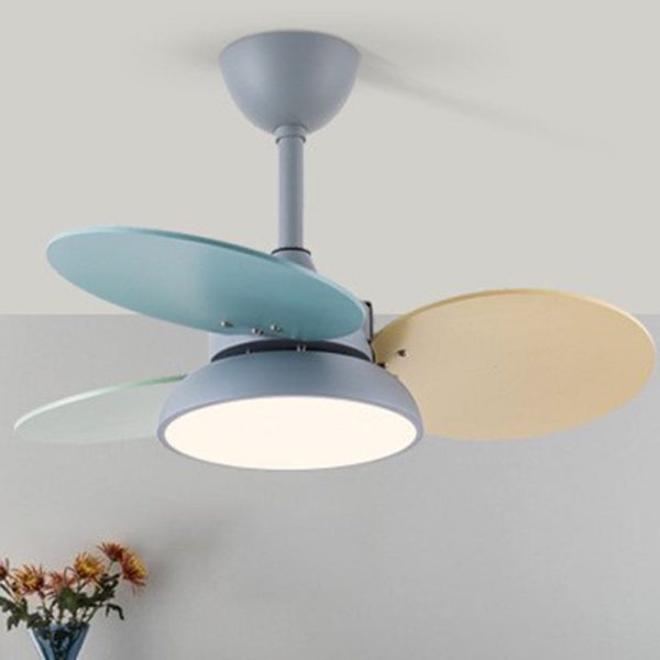 Contemporary Scandinavian Acrylic Shade Solid Wood Oval Fan Blade LED Downrod Ceiling Fan Light For Living Room - Image 12