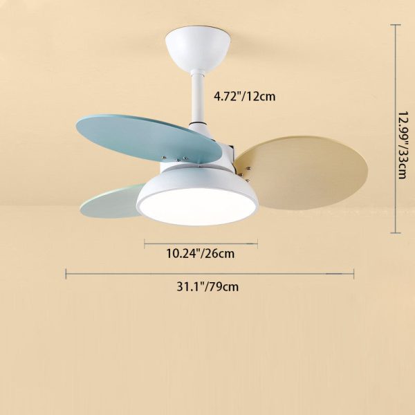 Contemporary Scandinavian Acrylic Shade Solid Wood Oval Fan Blade LED Downrod Ceiling Fan Light For Living Room - Image 4