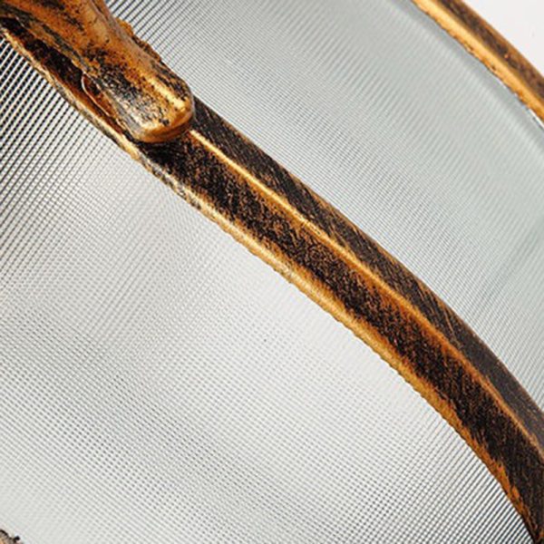 Traditional Vintage Aluminum Polygon Glass 1-Light Waterproof Outdoor Semi-Flush Mount Ceiling Light For Garden - Image 6