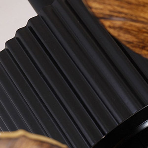 Traditional Retro Leaves Texture ABS Fan Glass Hexagonal Shade 3-Light Downrods Ceiling Fan Light For Living Room - Image 5