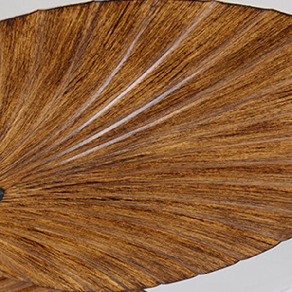 Traditional Retro Leaves Texture ABS Fan Glass Hexagonal Shade 3-Light Downrods Ceiling Fan Light For Living Room - Image 6