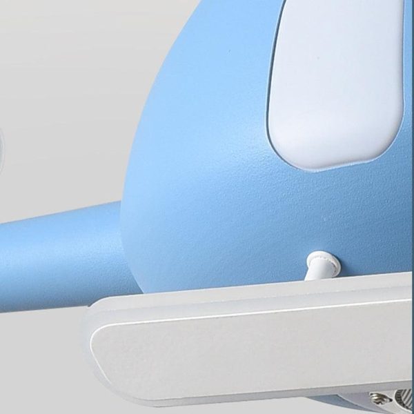 Contemporary Creative Cartoon Helicopter Iron Acrylic LED Kids Downrods Ceiling Fan Light For Bedroom - Image 6