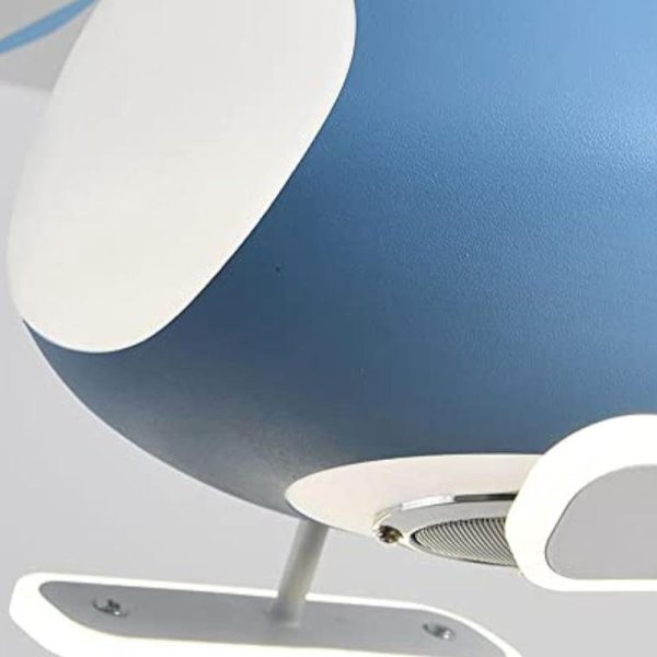 Contemporary Creative Cartoon Helicopter Iron Acrylic LED Kids Downrods Ceiling Fan Light For Bedroom - Image 7