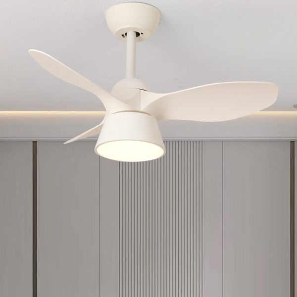 Modern Minimalist Round Acrylic Shade PVC Fan LED Downrods Ceiling Fan Light For Bedroom - Image 2