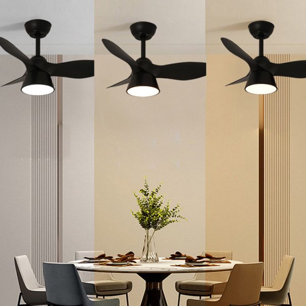 Modern Minimalist Round Acrylic Shade PVC Fan LED Downrods Ceiling Fan Light For Bedroom - Image 3