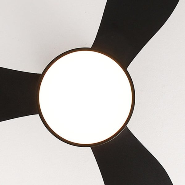 Modern Minimalist Round Acrylic Shade PVC Fan LED Semi-Flush Mount Ceiling Fan Light For Bedroom - Image 5