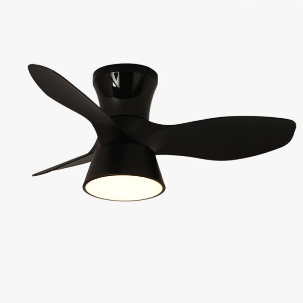 Modern Minimalist Round Acrylic Shade PVC Fan LED Semi-Flush Mount Ceiling Fan Light For Bedroom - Image 9