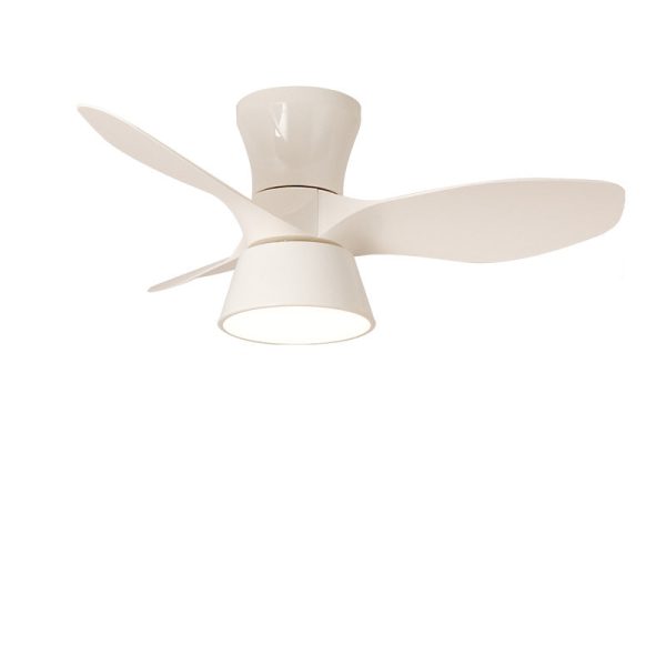 Modern Minimalist Round Acrylic Shade PVC Fan LED Semi-Flush Mount Ceiling Fan Light For Bedroom - Image 12