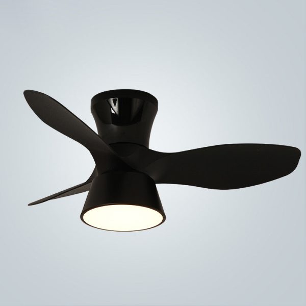 Modern Minimalist Round Acrylic Shade PVC Fan LED Semi-Flush Mount Ceiling Fan Light For Bedroom - Image 8