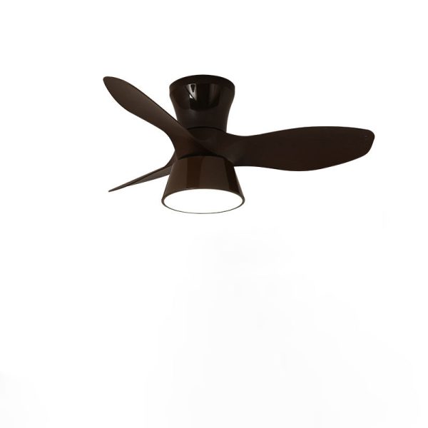 Modern Minimalist Round Acrylic Shade PVC Fan LED Semi-Flush Mount Ceiling Fan Light For Bedroom - Image 13