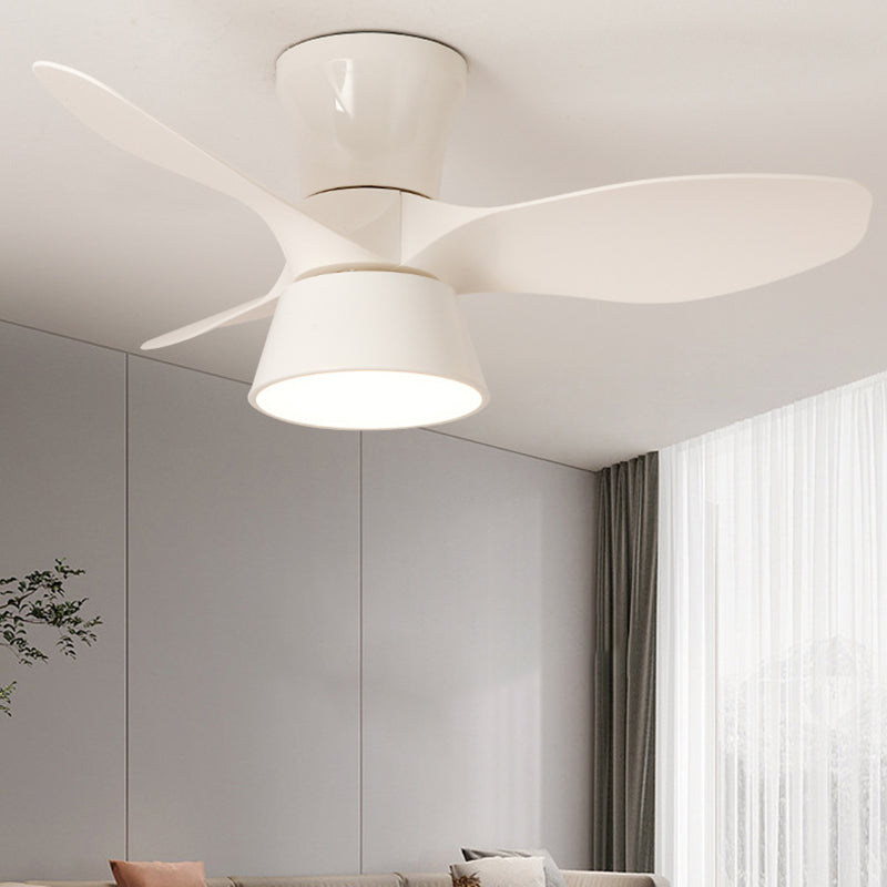 BS-Lighting-LL03152-7.jpg Modern Minimalist Round Acrylic Shade PVC Fan LED Semi-Flush Mount Ceiling Fan Light For Bedroom - Image 1