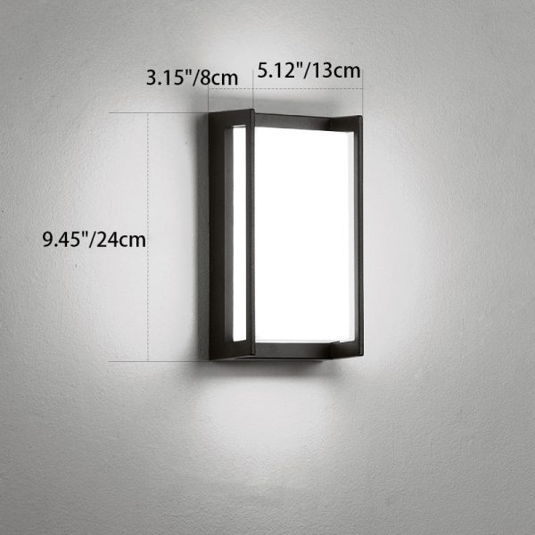 Modern Simplicity Rectangular ABS LED Waterproof Outdoor Wall Sconce Lamp For Garden - Image 4