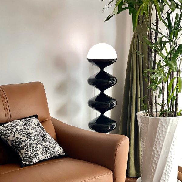 Traditional French Gourd Iron Acrylic 1-Light Standing Floor Lamp For Living Room - Image 6